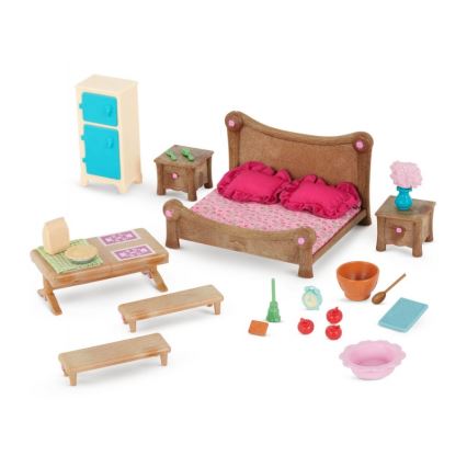 Li'l Woodzeez - Toy kit bedroom och dining room furniture
