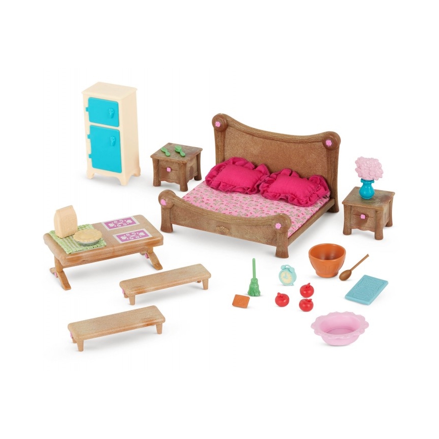 Li'l Woodzeez - Toy kit bedroom och dining room furniture