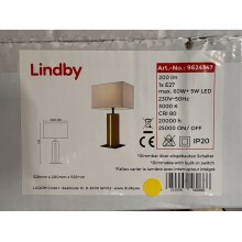 Lindby - Dimbar bordslampa GARRY 1xE27/60W/230V + LED/5W/230V