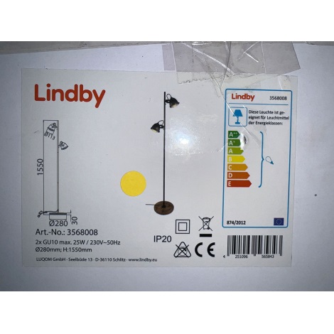 Lindby - Golv lampa SHILA 2xGU10/25W/230V
