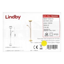 Lindby - LED Dimbar golvlampa YVETA LED/20W/230V + LED/5W/230V