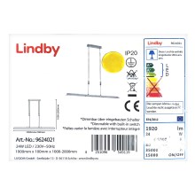 Lindby - LED ljusreglerad ljuskrona på textilsladd SLADJA LED/24W/230V