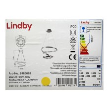 Lindby - LED ljusreglerad ljuskrona på textilsladd VERIO LED/230V + fjärrkontroll