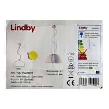 Lindby - LED RGB Ljusreglerad ljuskrona på textilsladd CAROLLE LED/10W/230V Wi-Fi Tuya