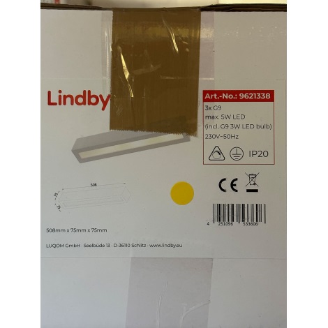 Lindby - LED Vägglampa TJADA 3xG9/3W/230V