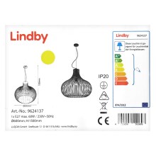 Lindby - Ljuskrona med textilsladd FRANCES 1xE27/60W/230V