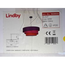 Lindby - Ljuskrona med textilsladd MELIA 3xE27/60W/230V