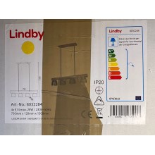 Lindby - Ljuskrona med textilsladd WATAN 4xE14/28W/230V
