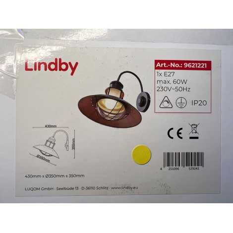 Lindby - Vägglampa LOUISANNE 1xE27/60W/230V