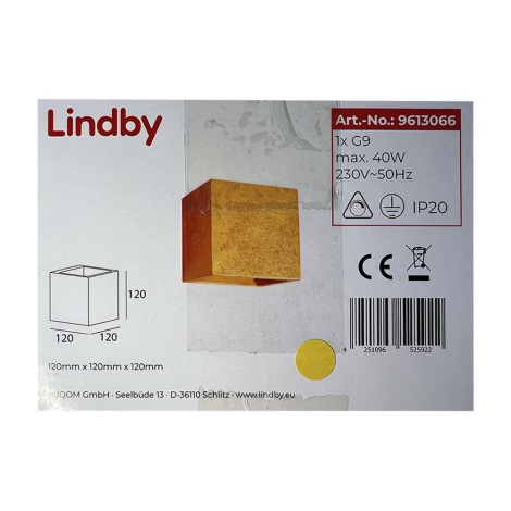 Lindby - Vägglampa YADE 1xG9/20W/230V
