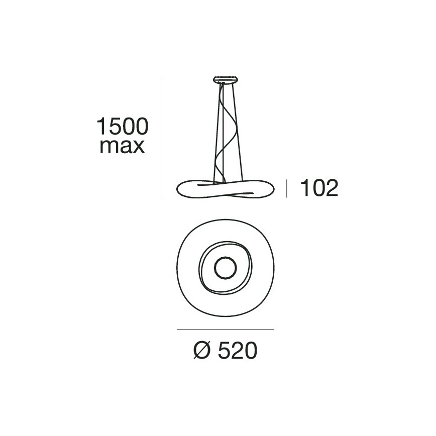 Linea Light 8005 - LED ljusreglerad ljuskrona på textilsladd MR. MAGOO LED/23W/230V diameter 52 cm