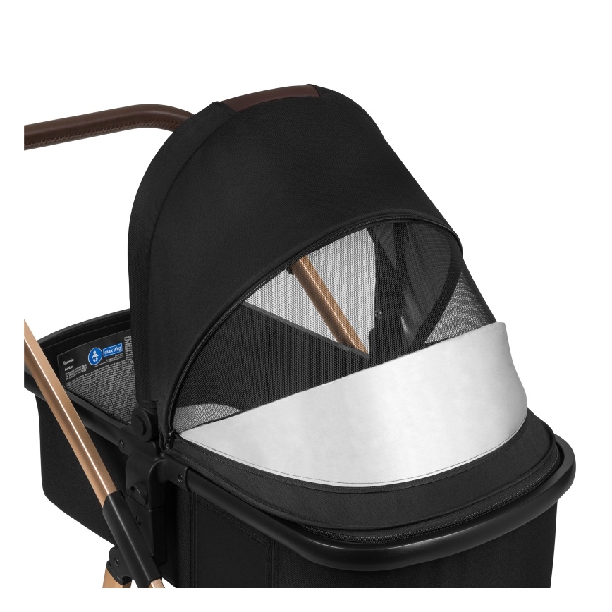 Lionelo - 3-i-1 kombinerad barnvagn AMBER Svart Onyx