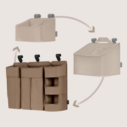 Lionelo - 3-i-1 sidoficka för spjälsäng SIDEPOCKET Beige