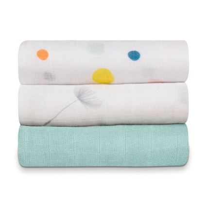 Lionelo - 3-pack bambumullfiltar BAMBOO SET 70x70 cm Dot