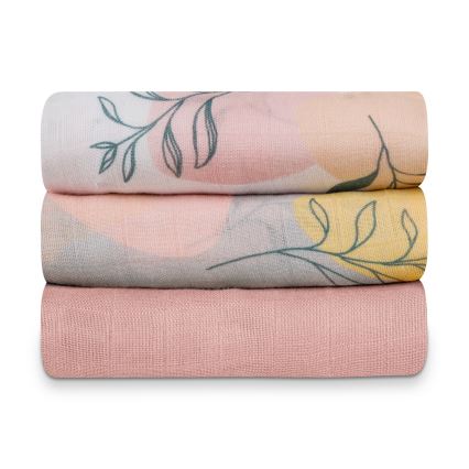 Lionelo - 3-pack bambumusselin BAMBOO SET 70x70 cm Leaf
