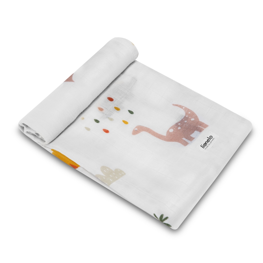 Lionelo - 3-pack bambumusselinsdukar BAMBOO SET 70x70 cm Dino