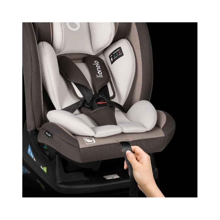 Lionelo - Bilbarnstol AART i-Size 40-150 cm brun/krämig