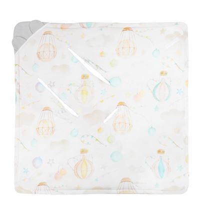 Lionelo - Åkpåse för bilbarnstol TRAVEL SWADDLE 90x90 cm Grå Ballong