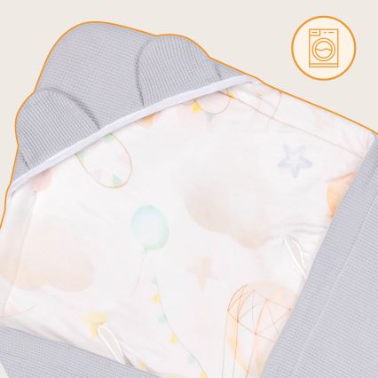 Lionelo - Åkpåse för bilbarnstol TRAVEL SWADDLE 90x90 cm Grå Ballong