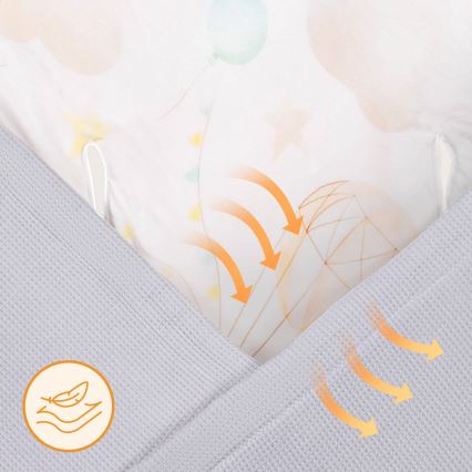 Lionelo - Åkpåse för bilbarnstol TRAVEL SWADDLE 90x90 cm Grå Ballong