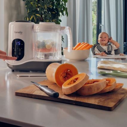 Lionelo - Ångkokare 5-i-1 BABYMENU 110W/230V vit/grå