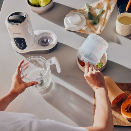Lionelo - Ångkokare 5-i-1 BABYMENU 110W/230V vit/grå