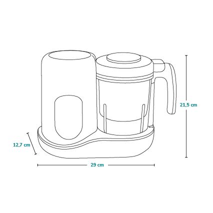 Lionelo - Ångkokare 5-i-1 BABYMENU 110W/230V vit/grå