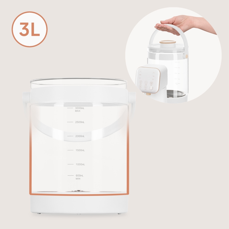 Lionelo - Apparat för beredning av modersmjölksersättning BABYPRESTO 2.0 1200W/230V Vit