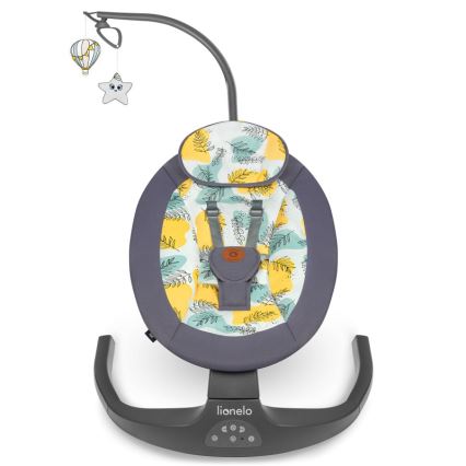 Lionelo - Babygunga med inbyggd musik RALF 4xAA Grey Concrete + fjärrkontroll