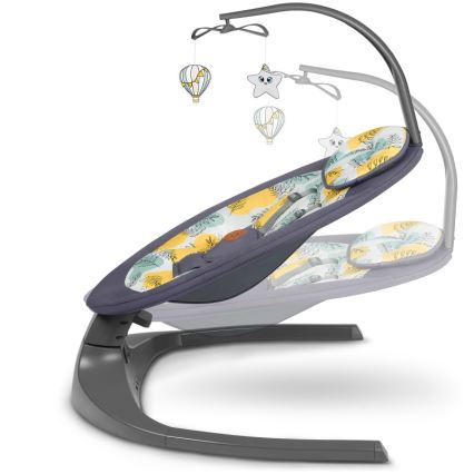 Lionelo - Babygunga med inbyggd musik RALF 4xAA Grey Concrete + fjärrkontroll