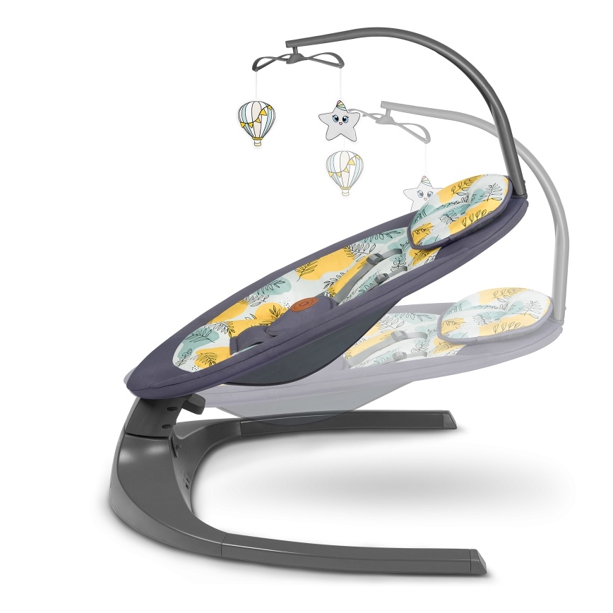 Lionelo - Babygunga med inbyggd musik RALF 4xAA Grey Concrete + fjärrkontroll