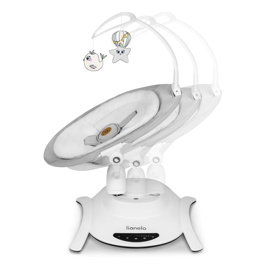 Lionelo - Babygunga med melodi BELLA Grey Concrete + fjärrkontroll