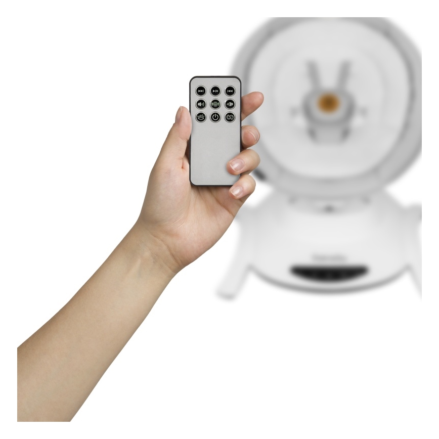 Lionelo - Babygunga med melodi BELLA Grey Concrete + fjärrkontroll