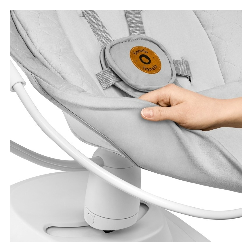 Lionelo - Babygunga med melodi BELLA Grey Concrete + fjärrkontroll