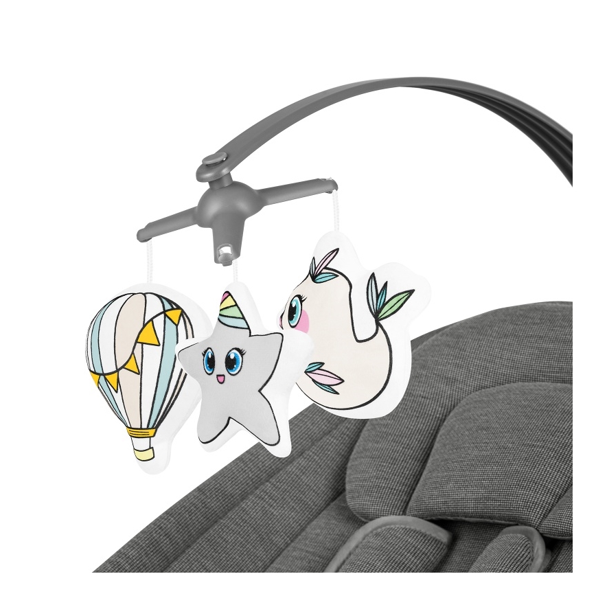 Lionelo - Babygunga med melodi BLOSSOM Grey Concrete + fjärrkontroll