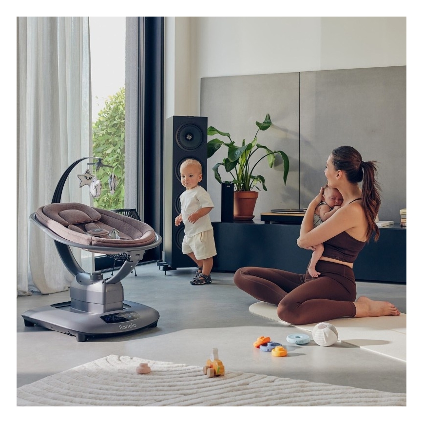 Lionelo - Babygunga med melodi BLOSSOM Pink Mauve + fjärrkontroll