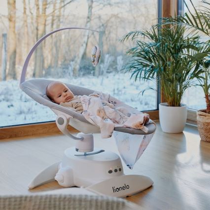 Lionelo - Babygunga med melodi IRIS, grå betong