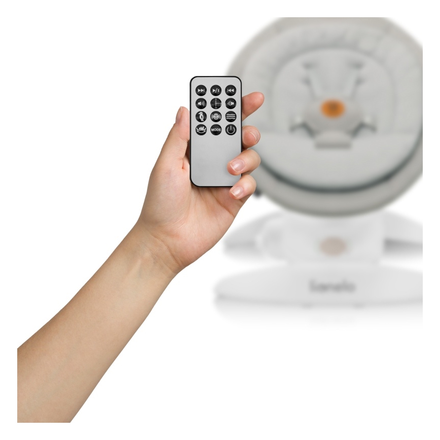 Lionelo - Babygunga med melodi MELL Beige Sand 4xAA + fjärrkontroll