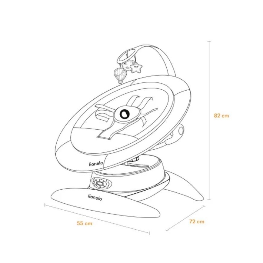 Lionelo - Babygunga med melodi MELL Beige Sand 4xAA + fjärrkontroll