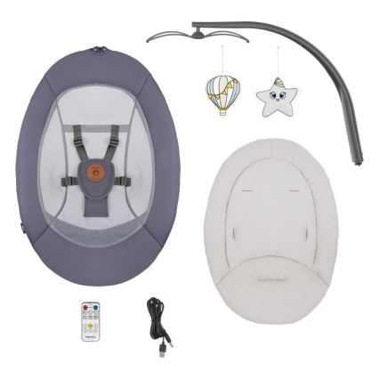 Lionelo - Babygunga med melodi RALF 4xAA grafitgrå + fjärrkontroll