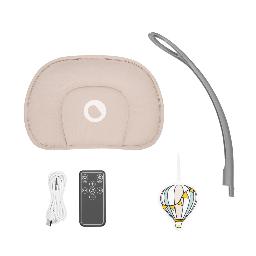 Lionelo - Babygunga med melodi RIO 4xC Beige Latte + fjärrkontroll