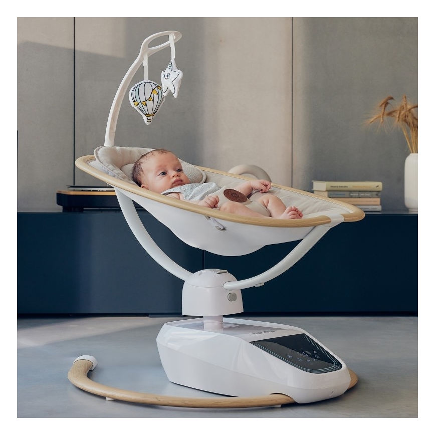 Lionelo - Babygunga med melodier OLIVIA Beige Natural + fjärrkontroll