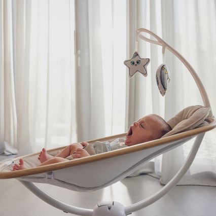 Lionelo - Babygunga med melodier OLIVIA Beige Natural + fjärrkontroll