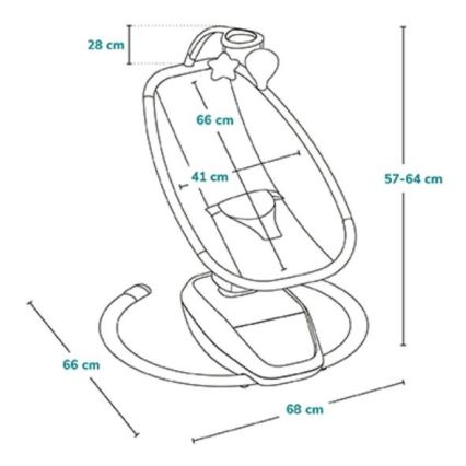 Lionelo - Babygunga med melodier OLIVIA Beige Natural + fjärrkontroll