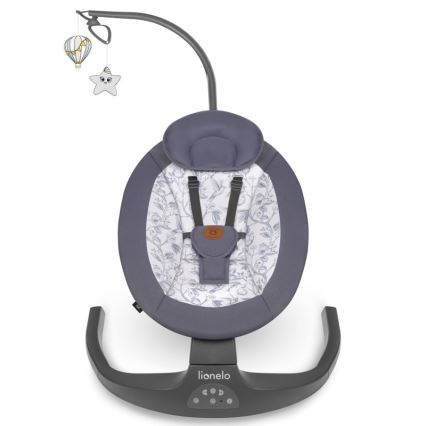 Lionelo - Babygunga med melodier RALF 4xAA Grå Vit + fjärrkontroll