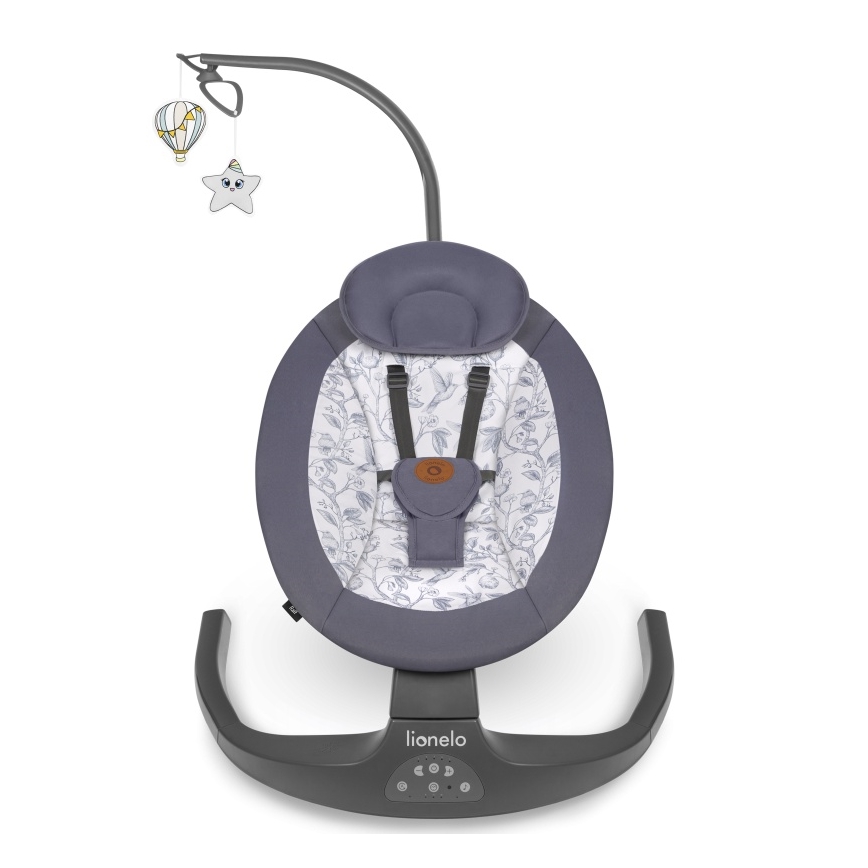 Lionelo - Babygunga med melodier RALF 4xAA Grå Vit + fjärrkontroll
