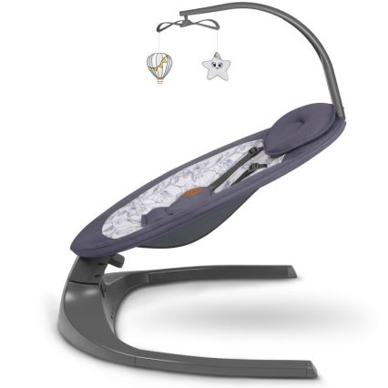 Lionelo - Babygunga med melodier RALF 4xAA Grå Vit + fjärrkontroll