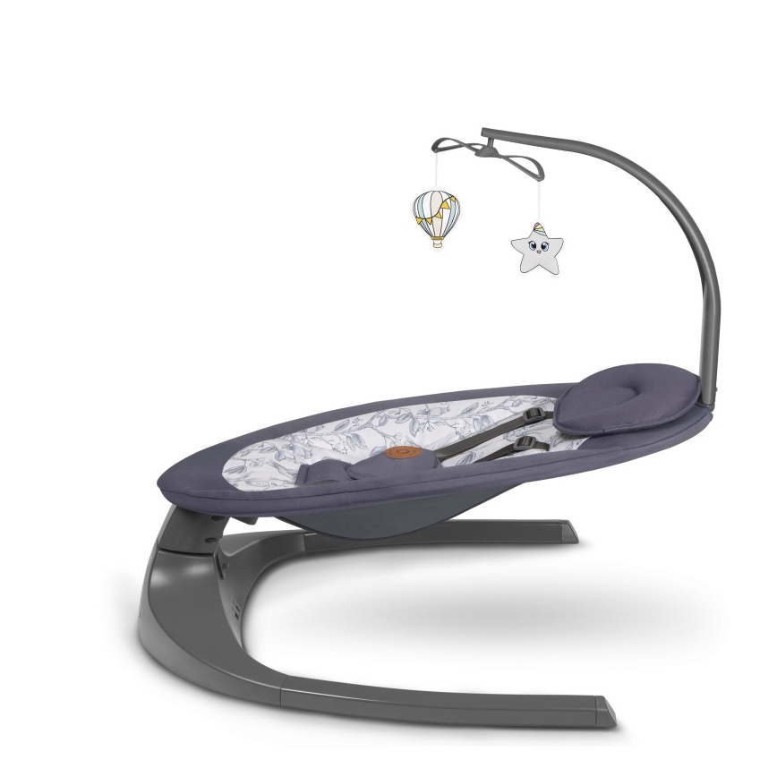 Lionelo - Babygunga med melodier RALF 4xAA Grå Vit + fjärrkontroll