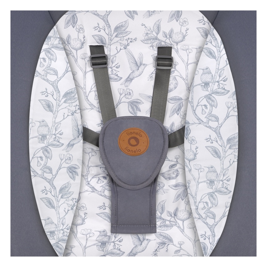 Lionelo - Babygunga med melodier RALF 4xAA Grå Vit + fjärrkontroll