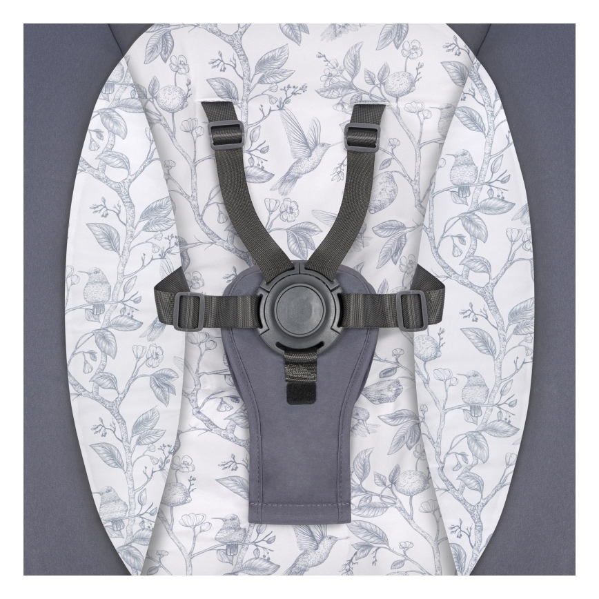 Lionelo - Babygunga med melodier RALF 4xAA Grå Vit + fjärrkontroll